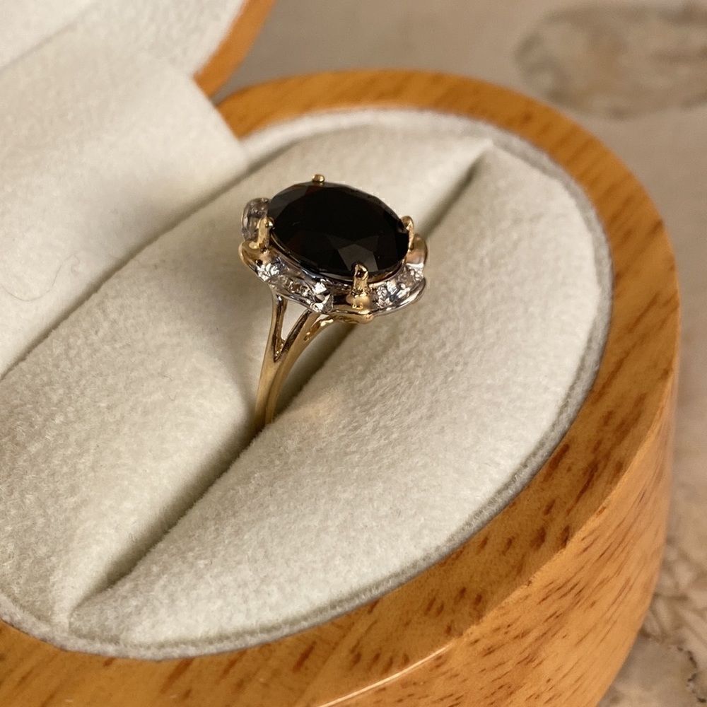 6.14 Carat Natural Blue Sapphire & Diamond 14K Gold Halo Ring GLA Certified - Picture 3 of 11